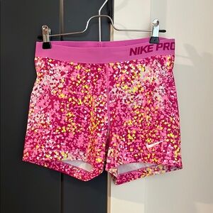 Nike Pink and Yellow Athletic Shorts